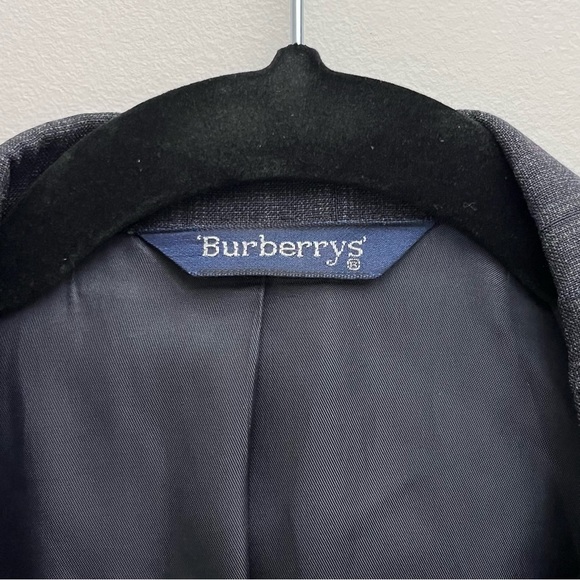 Burberry Vintage Wool Grey Pinstripe Double Breasted Suit Coat Jacket 44R - Picture 4 of 13